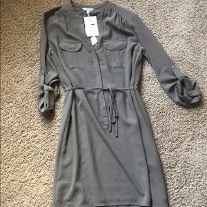 Grey figleaf shift dress with tie waist